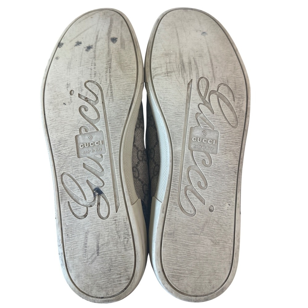 Gucci GG Supreme Python Embossed Low Top Sneakers Web Stripe Men's 7.5G - Picture 9 of 14